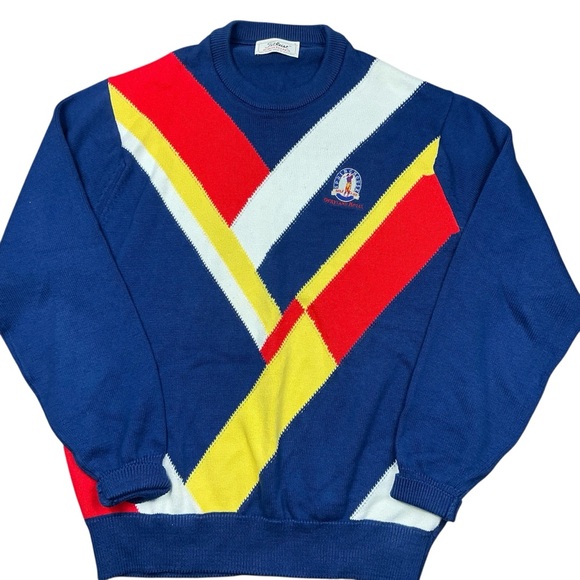 Vintage 90s Spring house Opryland Hotel knit golf sweater. Made in Scotland SZ M - Picture 1 of 4